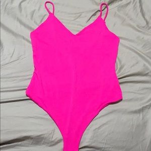 Mind Code One-Piece Bodysuit Tank Pink Medium